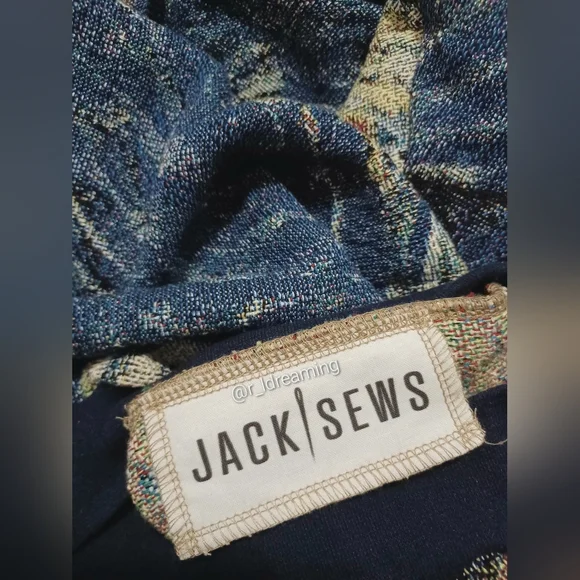 Jack Sews Starry Night Artistic Tapestry Hoodie Handcrafted Statement Wear Sz XL